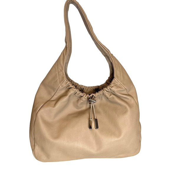 Salvatore Ferragamo - Vintage 1990's Nude Leather Drawstring Purse - Picture 8 of 9